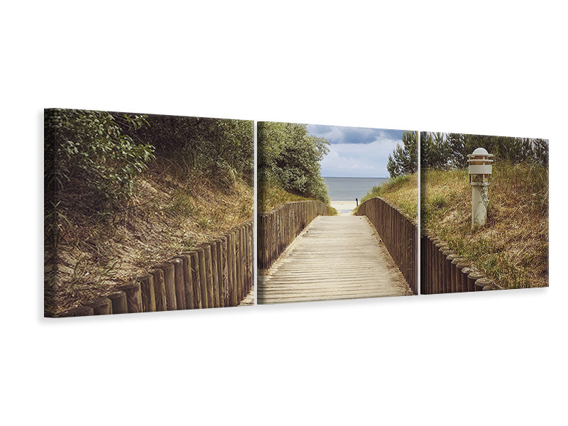 Panorama Leinwandbild 3-teilig Der Dünen Weg