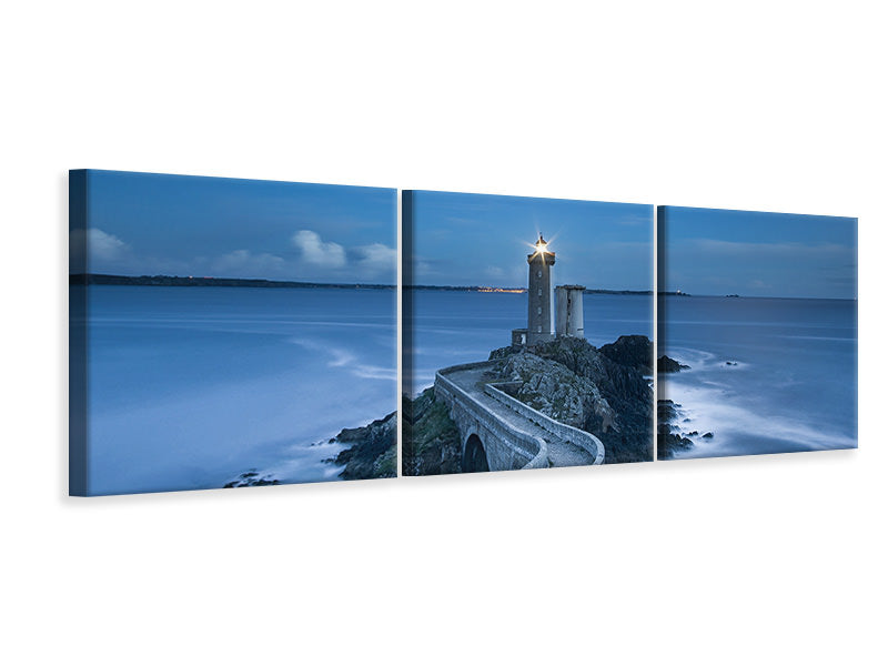 Panorama Leinwandbild 3-teilig Der Weg zum Leuchtturm