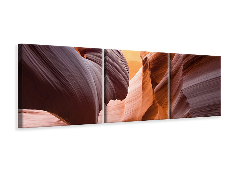 Panorama Leinwandbild 3-teilig Grossartiger Antelope Canyon