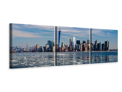 Panorama Leinwandbild 3-teilig New York im Winter