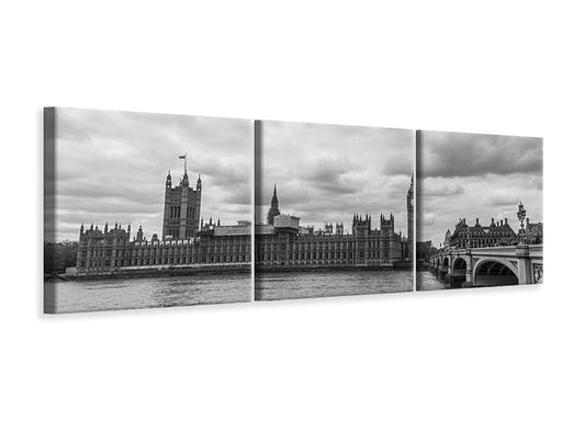 Panorama Leinwandbild 3-teilig Wolken über London