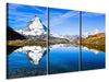 Leinwandbild 3-teilig Riffelsee Zermatt