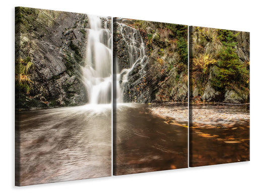 Leinwandbild 3-teilig Schöner Ausblick auf den Wasserfall