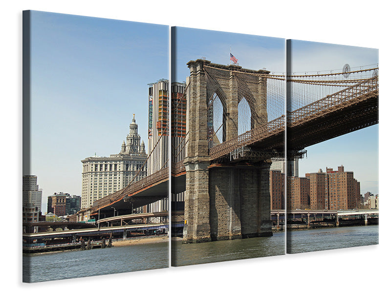 Leinwandbild 3-teilig Unter der Brooklyn Bridge