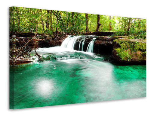 Leinwandbild Der Fluss am Wasserfall