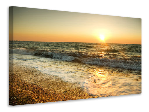 Leinwandbild Sonnenuntergang am Meer