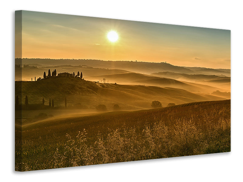 Leinwandbild Sonnenuntergang im Gebirge