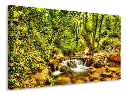 Leinwandbild Wasserfall im Wald