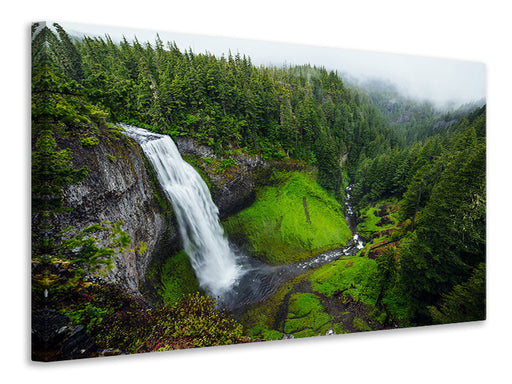 Leinwandbild Ausblick Wasserfall