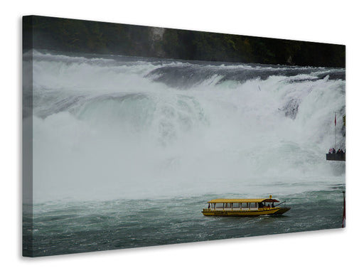 Leinwandbild Aussichtsplattform am Wasserfall