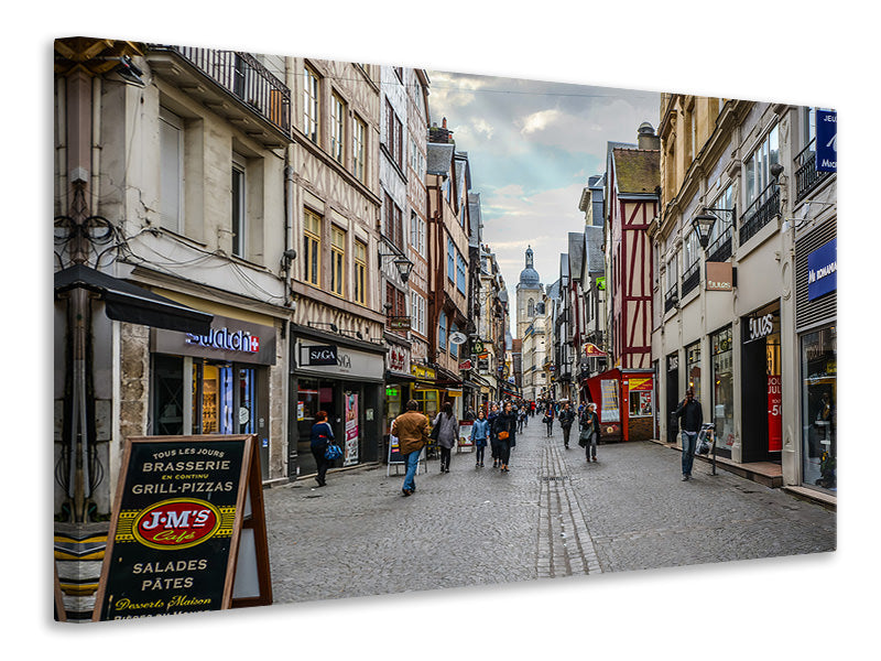 Leinwandbild Eine Einkaufsstrasse 