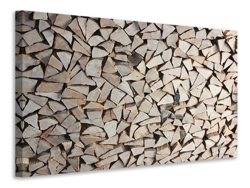 Leinwandbild Holzstapel