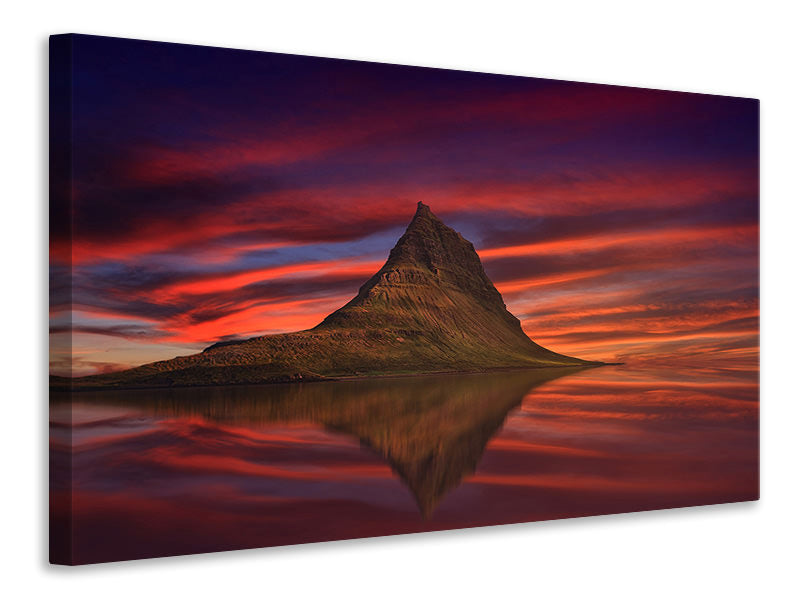 Leinwandbild Kirkjufell bei Sonnenuntergang