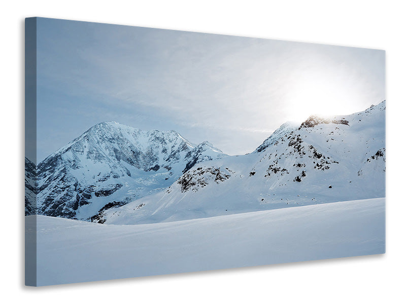 Leinwandbild Schnee in den Bergen