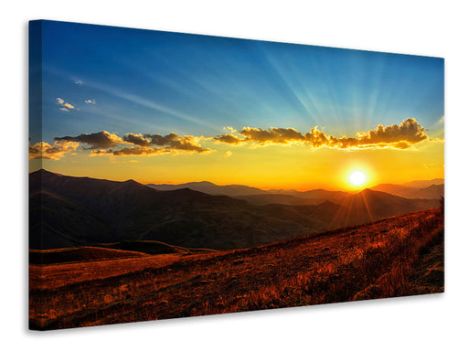 Leinwandbild Sonnenuntergang in der Welt der Berge