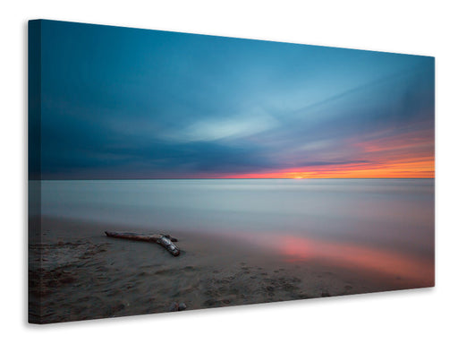 Leinwandbild Strand im Abendrot