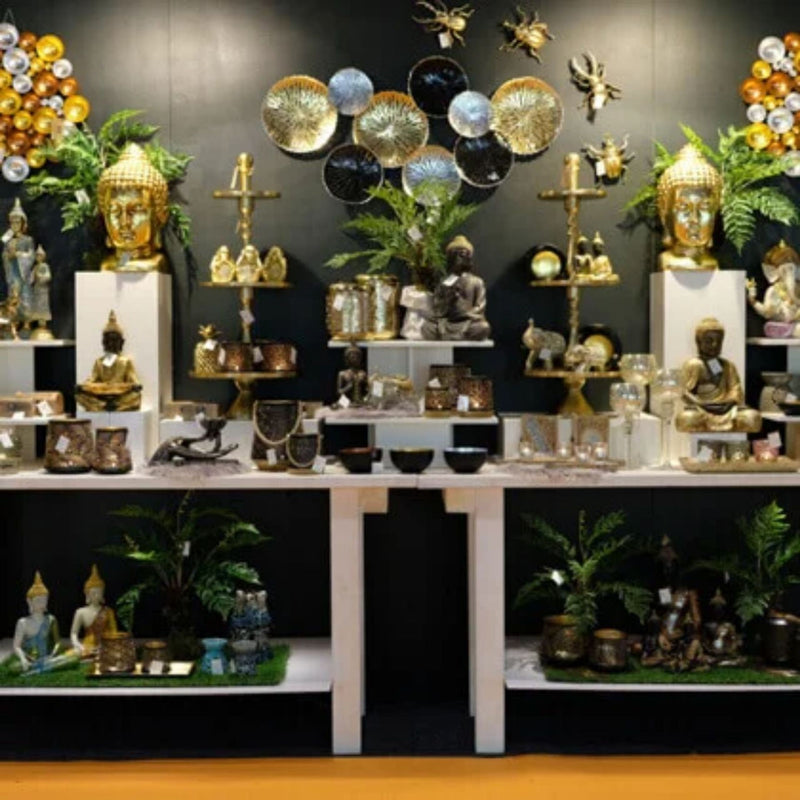 Stilobjekt Elefanten Dekofigur kunstvoll dargestellt, 25 cm x 19 cm, Farbe creme weiß, ideal für Wohnung & Haus, Buddha-Skulptur, Wohnaccessoire ideal als Geschenk, schöne Thai Statue