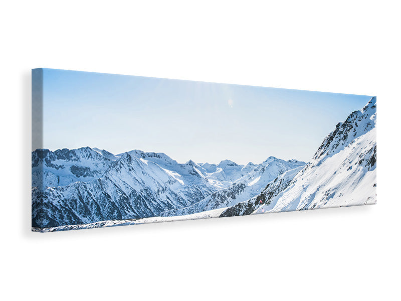 Leinwandbild Panorama Bergpanorama im Schnee