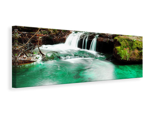 Leinwandbild Panorama Der Fluss am Wasserfall