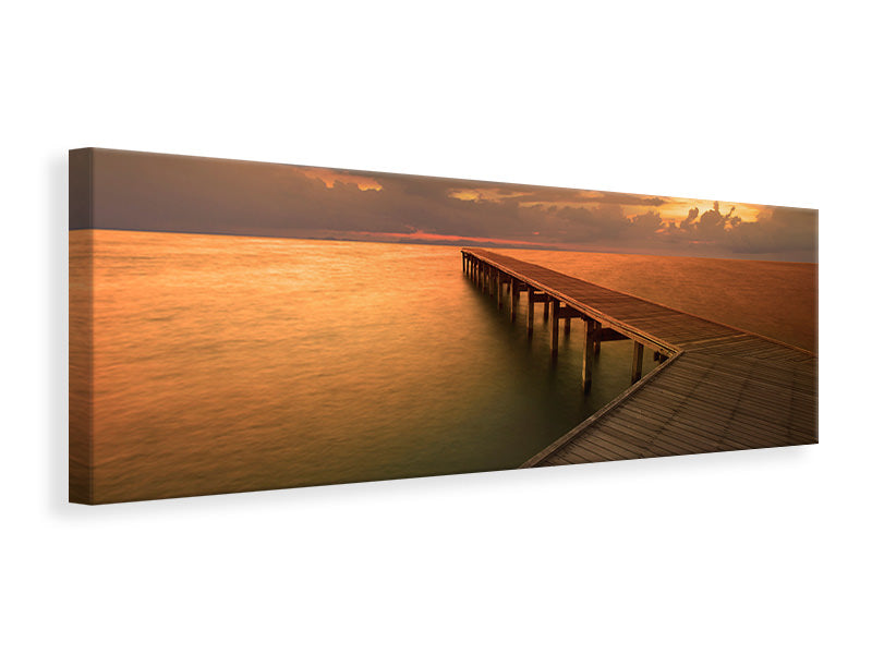 Leinwandbild Panorama Der Steg am Meer