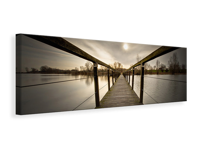 Leinwandbild Panorama Die Holzbrücke