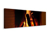 Leinwandbild Panorama Feuer im Kamin