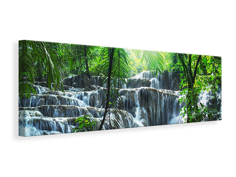 Leinwandbild Panorama Wasserfall Agua Azul