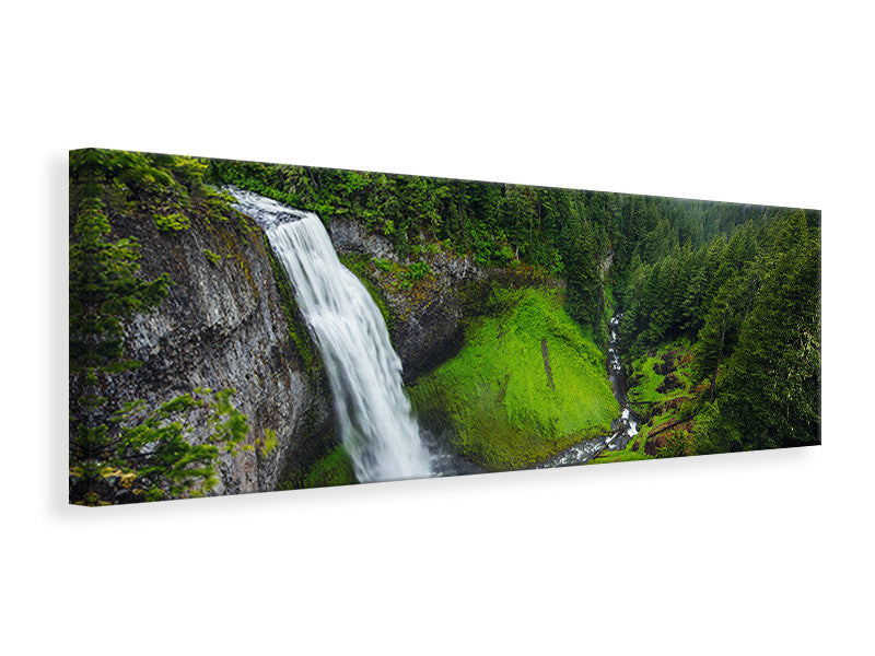 Leinwandbild Panorama Ausblick Wasserfall