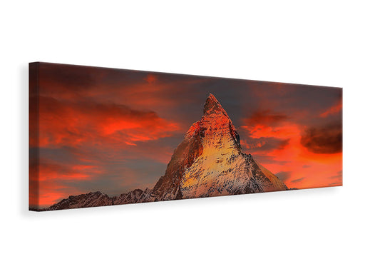 Leinwandbild Panorama Berge der Schweiz bei Sonnenuntergang