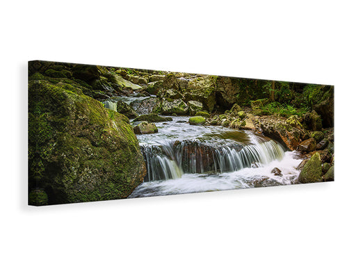 Leinwandbild Panorama Entspannung am Wasserfall