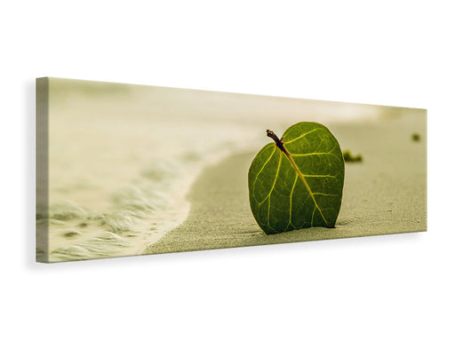 Leinwandbild Panorama Strand-Blatt