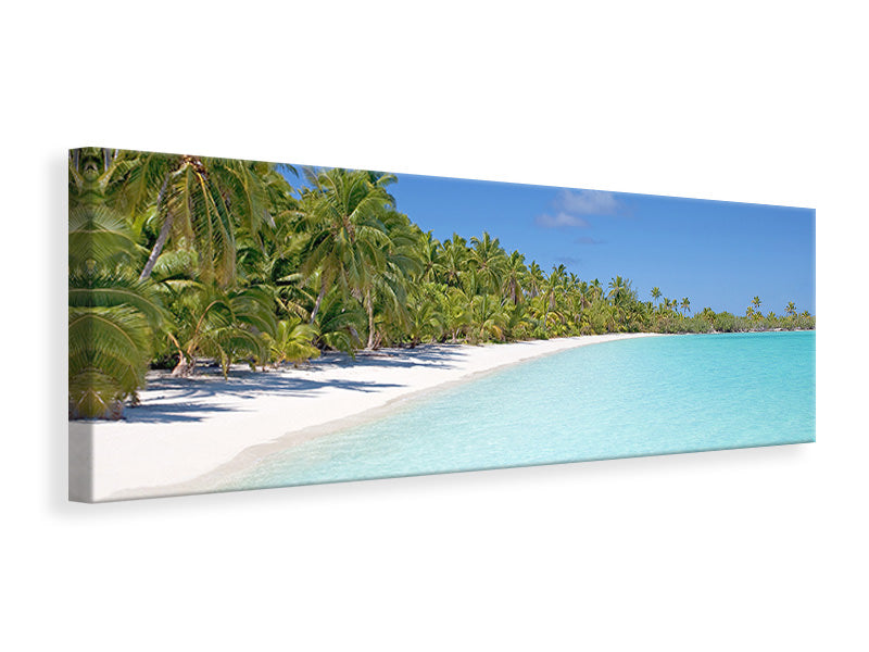 Leinwandbild Panorama Strand Spaziergang