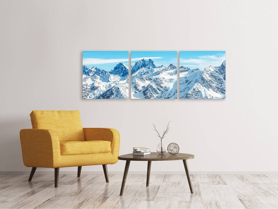 Panorama canvas picture 3 pieces Alpine panorama