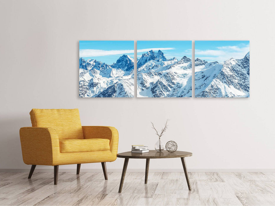 Panorama canvas picture 3 pieces Alpine panorama