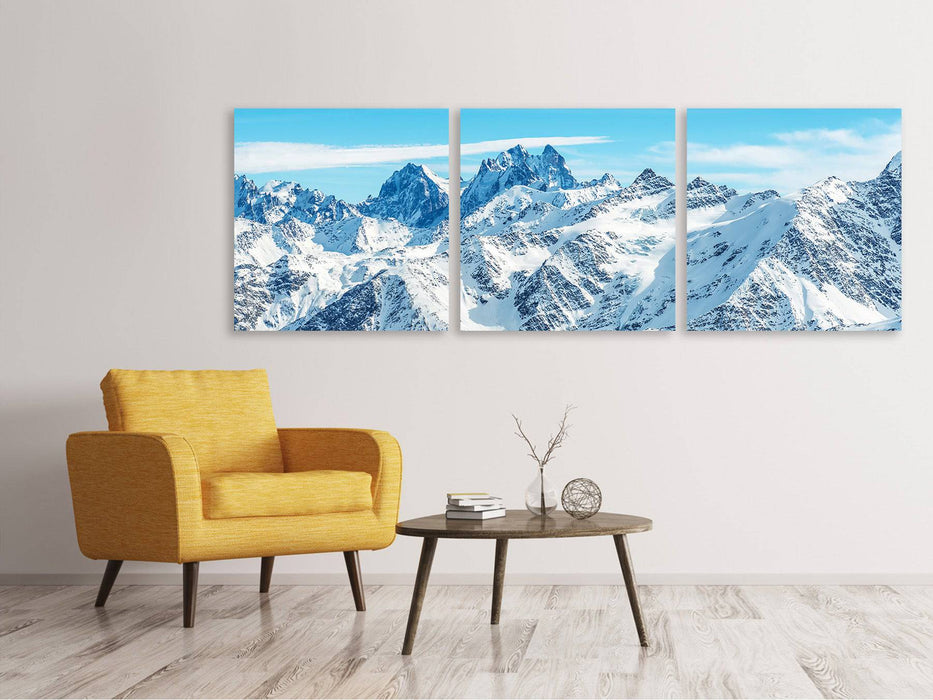 Panorama canvas picture 3 pieces Alpine panorama