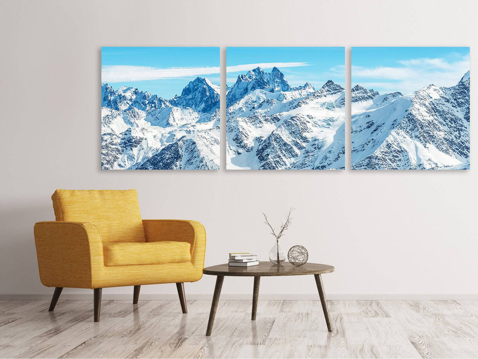 Panorama canvas picture 3 pieces Alpine panorama