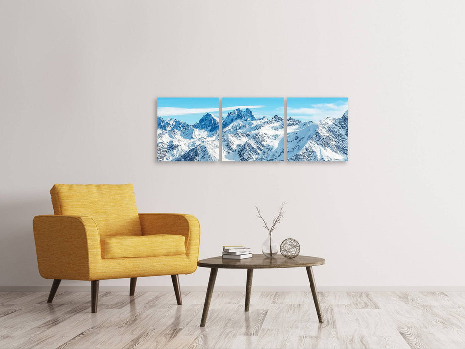 Panorama canvas picture 3 pieces Alpine panorama