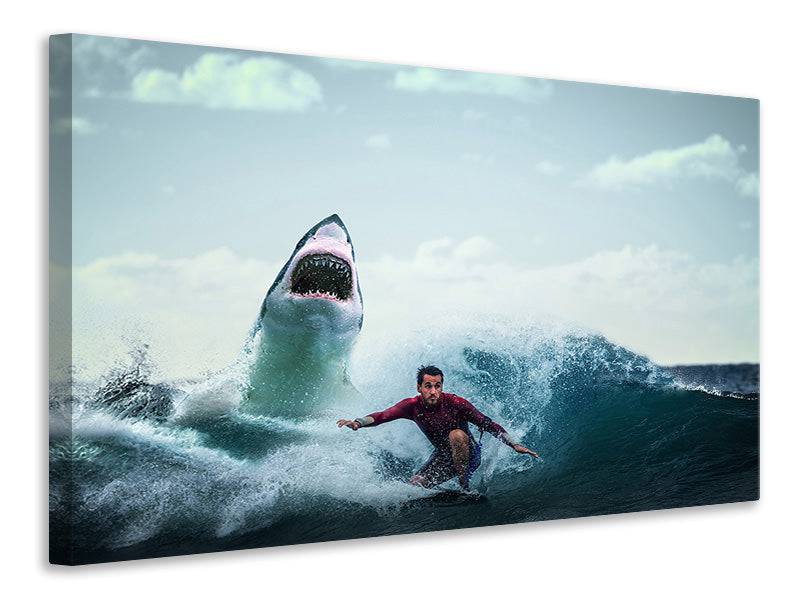 Canvas print Beware of the shark!