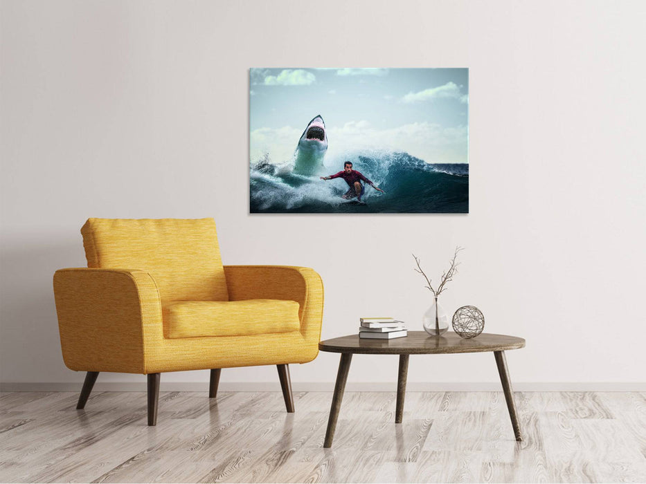 Canvas print Beware of the shark!