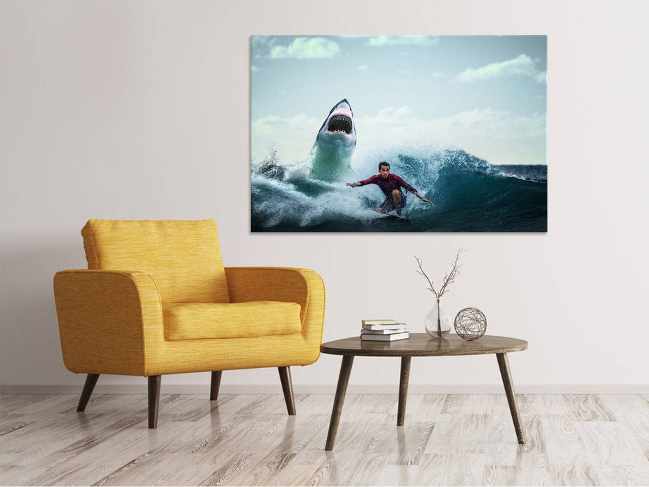 Canvas print Beware of the shark!