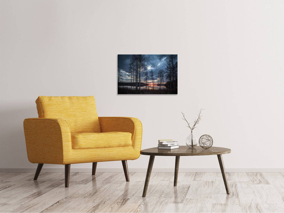 Canvas print Trees by the lake