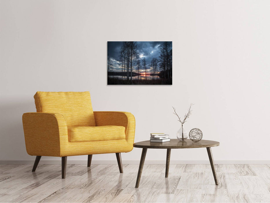 Canvas print Trees by the lake