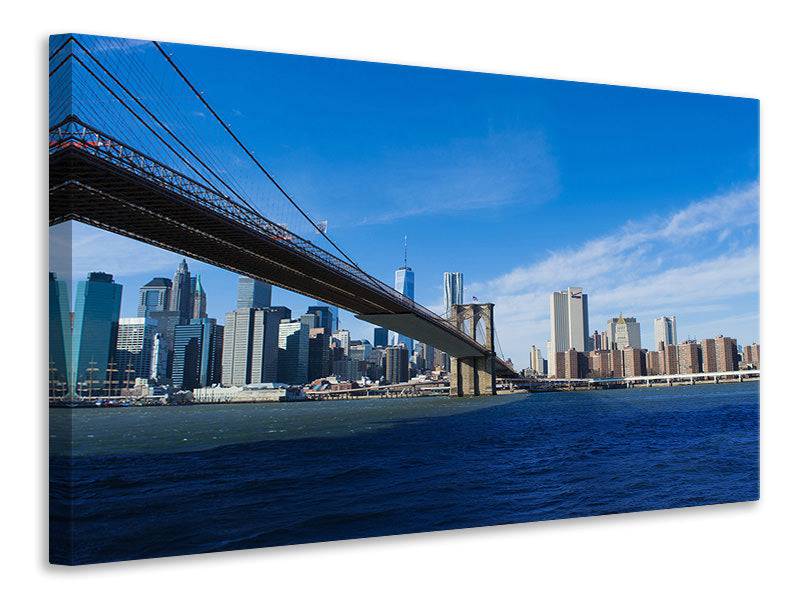 Tableaux sur toile Pont de Brooklyn au soleil