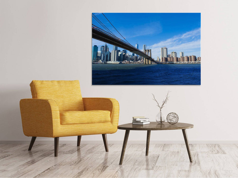 Tableaux sur toile Pont de Brooklyn au soleil