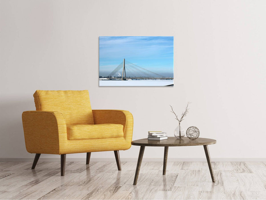 Canvas print Bridge in the snow