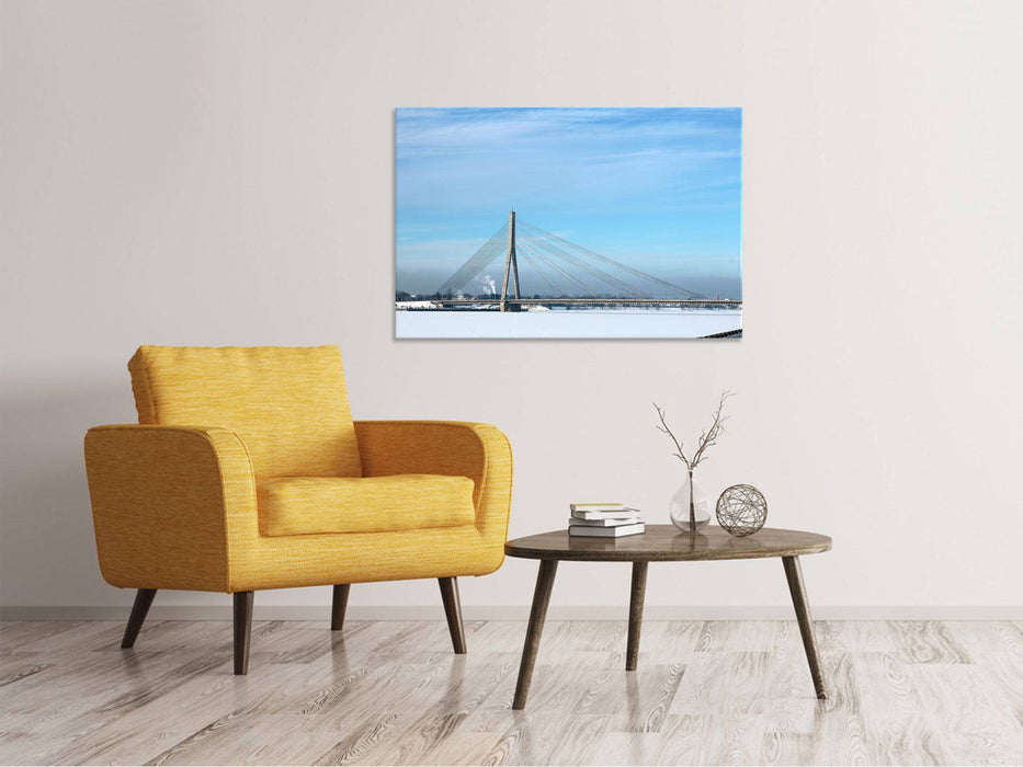 Canvas print Bridge in the snow