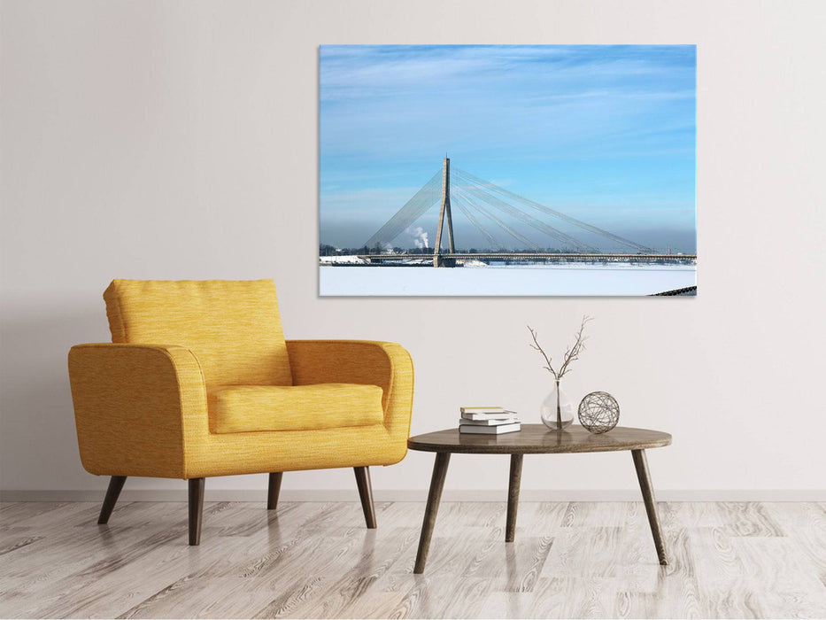 Canvas print Bridge in the snow