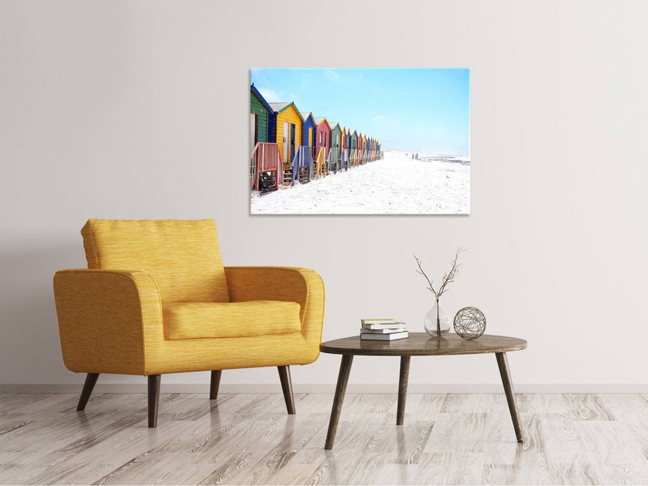 Canvas print Colorful beach houses