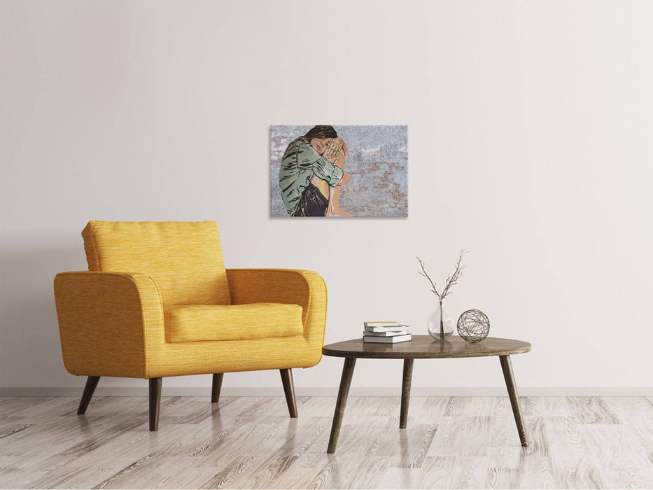 Canvas print The girl on the wall