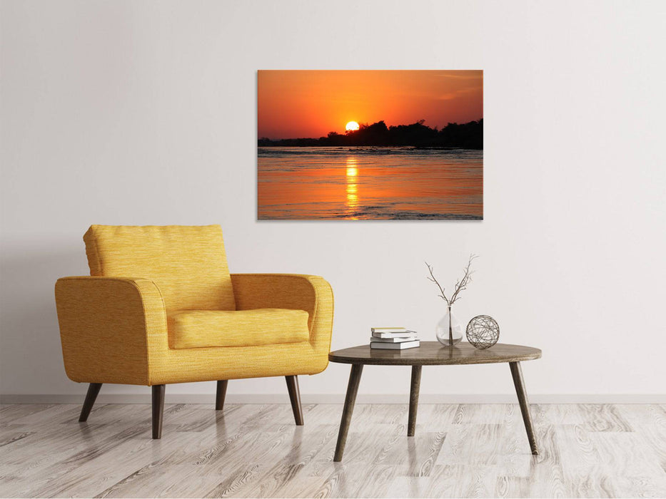 Tableaux sur toile Le coucher de soleil rougeoyant